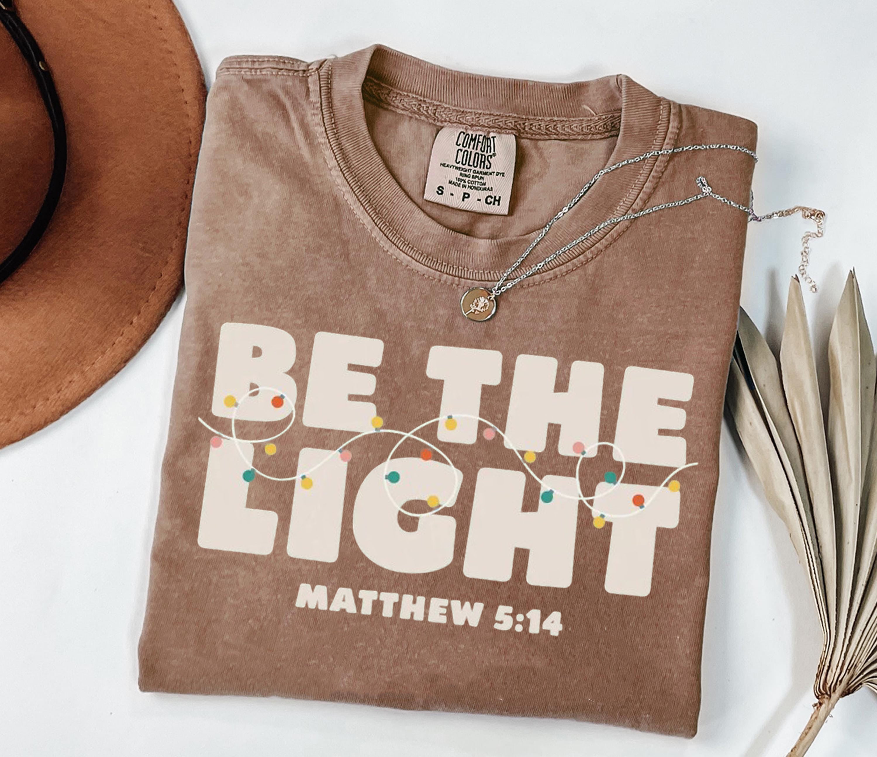 Comfort Colors® Christian Shirt for Christmas, Be The Light T-Shirt, Religious Christmas Tee, Bible Verse Shirt